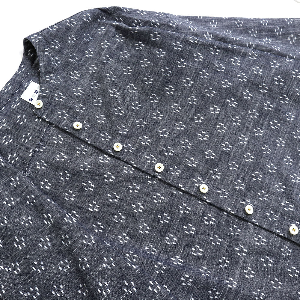 儀右ヱ門 ギエモン ぎえもん 久留米絣 バンドカラー ブラウス Y5166 日本製【2025ss】