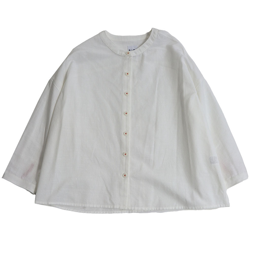 儀右ヱ門 ギエモン ぎえもん 久留米絣 バンドカラー ブラウス Y5166 日本製【2025ss】