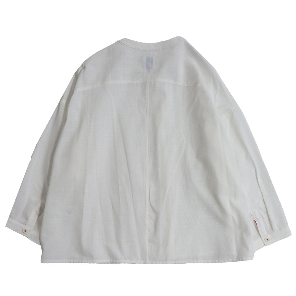 儀右ヱ門 ギエモン ぎえもん 久留米絣 バンドカラー ブラウス Y5166 日本製【2025ss】