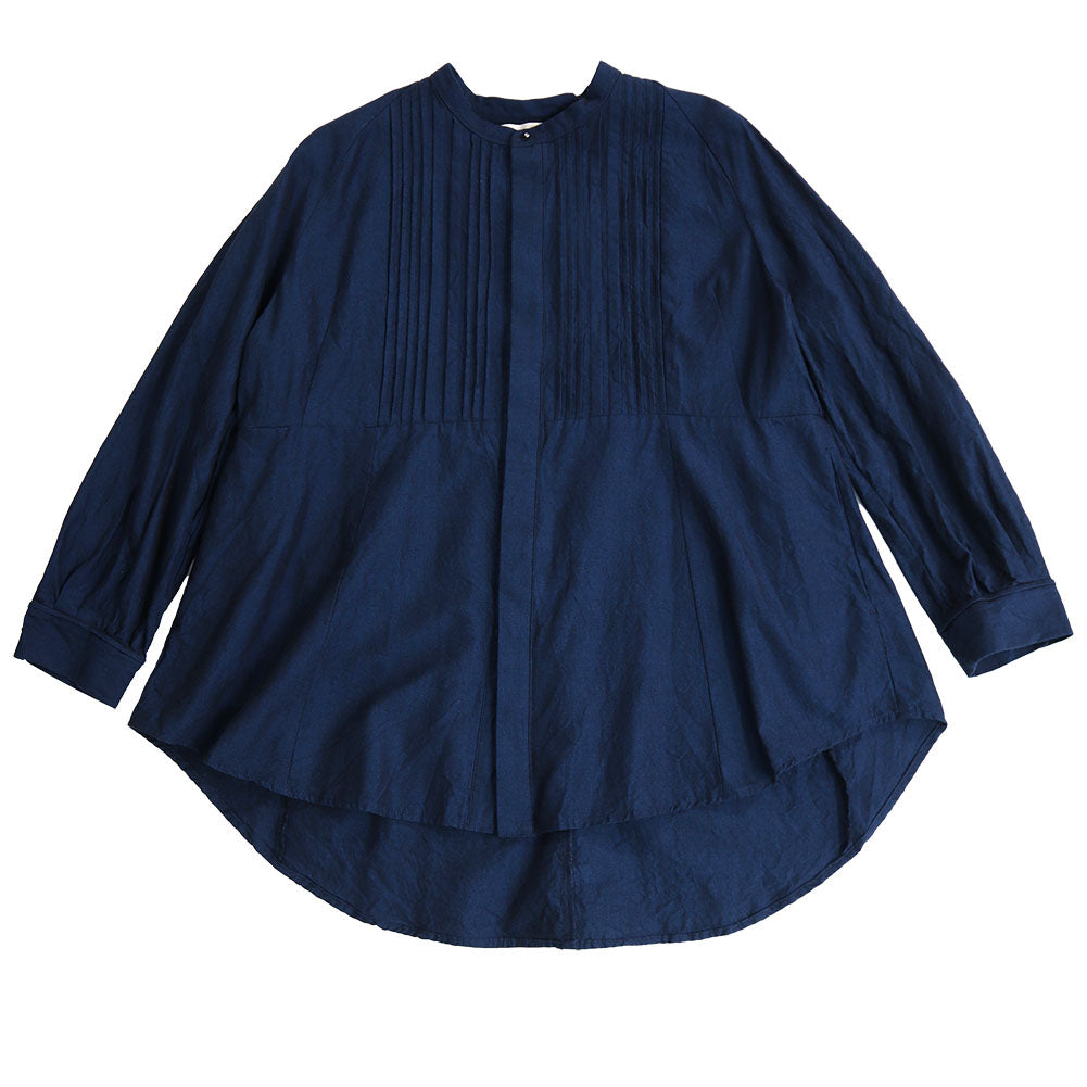 Giemon ギエモン ぎえもん 久留米絣 ピンタックブラウス G513【2023aw】