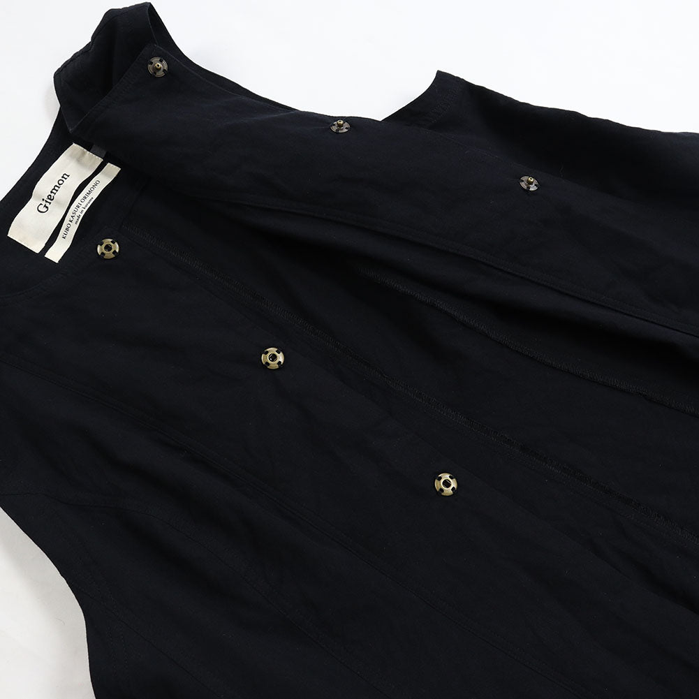 儀右ヱ門 ギエモン ぎえもん 久留米絣 ロングジレ ロングベスト G604 日本製【2025ss】