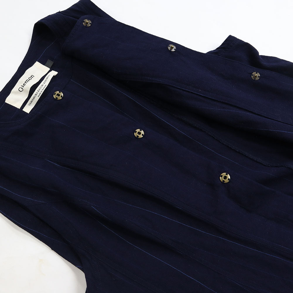 儀右ヱ門 ギエモン ぎえもん 久留米絣 ロングジレ ロングベスト G604 日本製【2025ss】