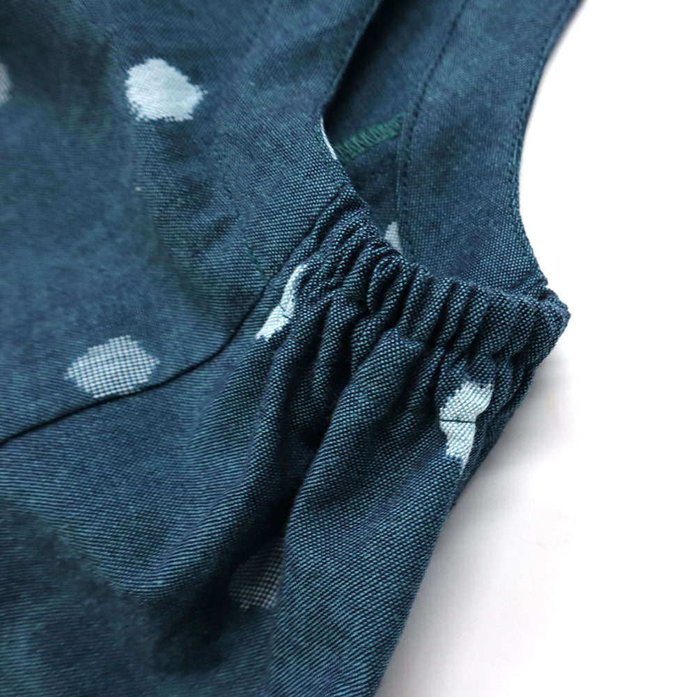 儀右ヱ門 ギエモン ぎえもん 久留米絣 ベスト Y6013 日本製【2025ss】