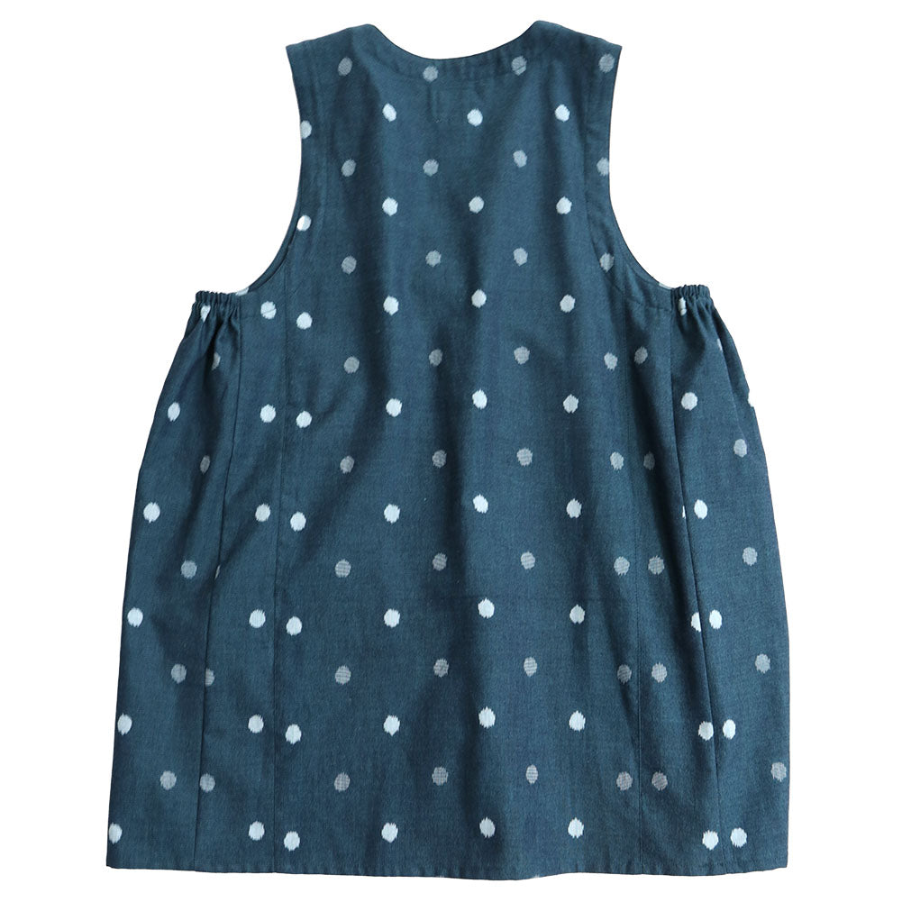 儀右ヱ門 ギエモン ぎえもん 久留米絣 ベスト Y6013 日本製【2025ss】