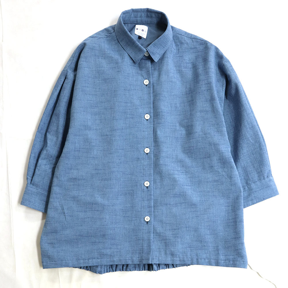 儀右ヱ門 ギエモン ぎえもん 久留米絣 バックギャザーブラウス Y5169  日本製【2025ss】