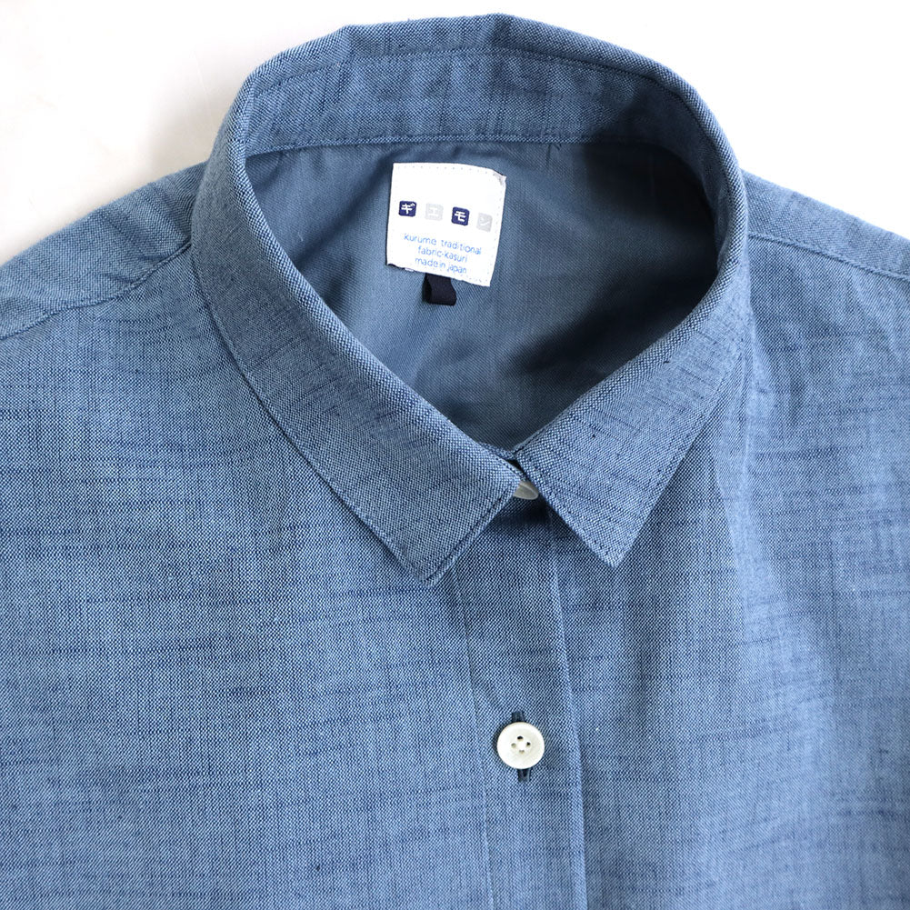 儀右ヱ門 ギエモン ぎえもん 久留米絣 バックギャザーブラウス Y5169  日本製【2025ss】