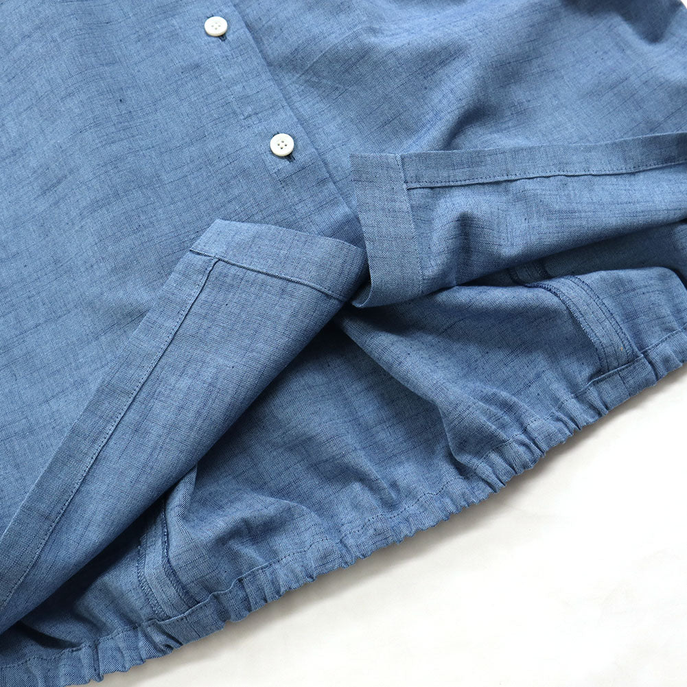 儀右ヱ門 ギエモン ぎえもん 久留米絣 バックギャザーブラウス Y5169  日本製【2025ss】