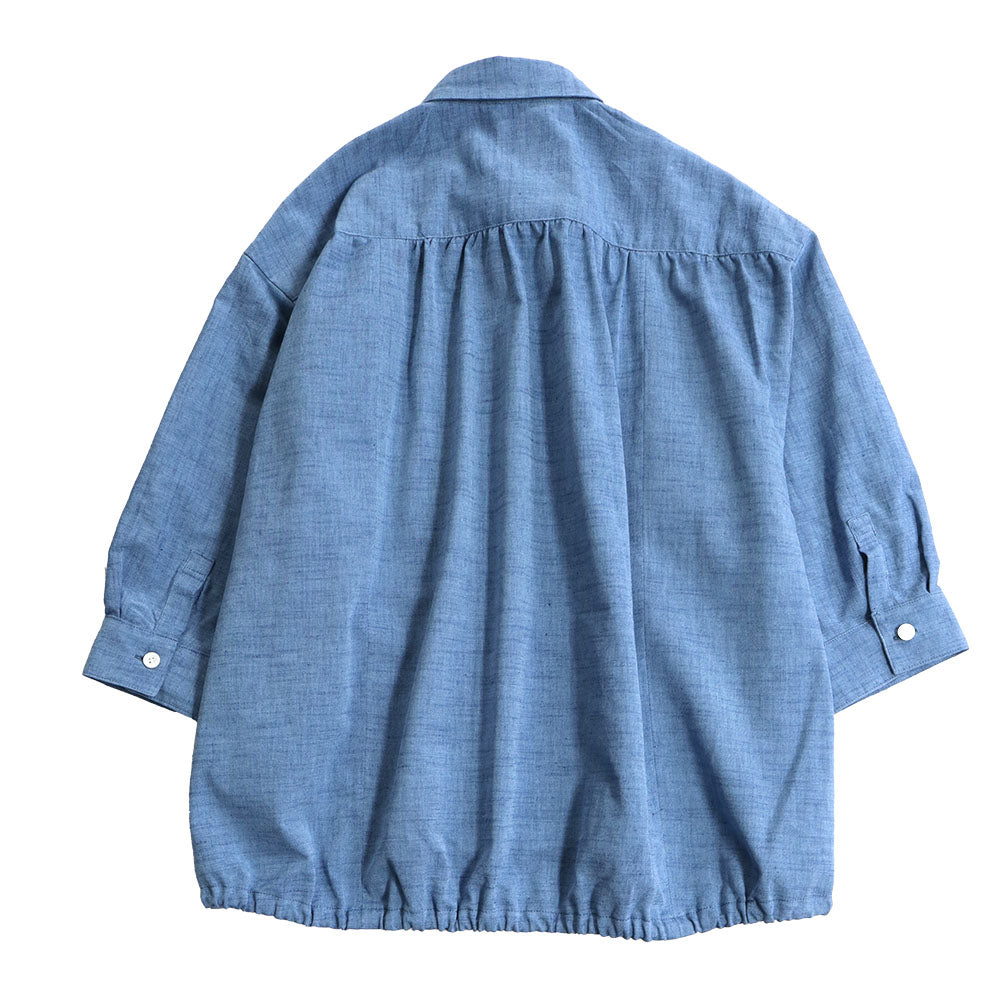 儀右ヱ門 ギエモン ぎえもん 久留米絣 バックギャザーブラウス Y5169  日本製【2025ss】