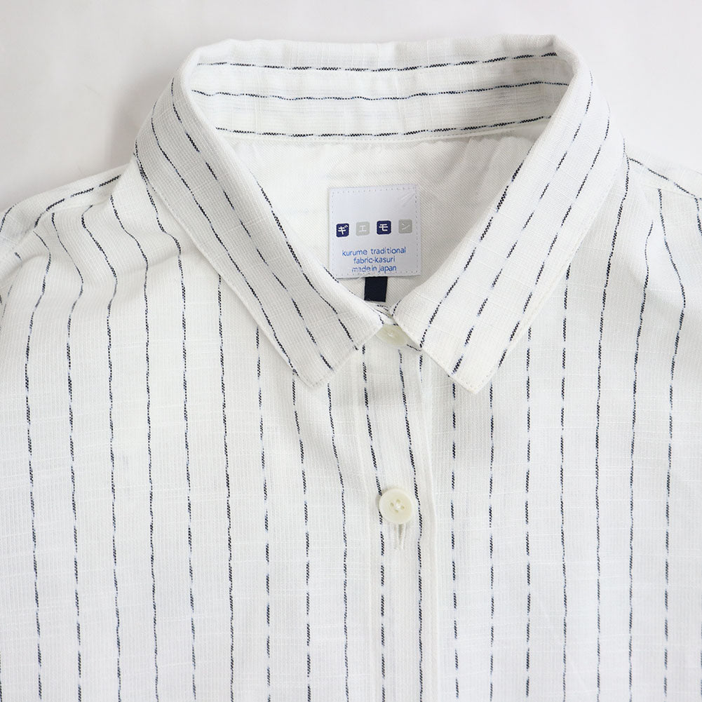 儀右ヱ門 ギエモン ぎえもん 久留米絣 バックギャザーブラウス Y5169  日本製【2025ss】