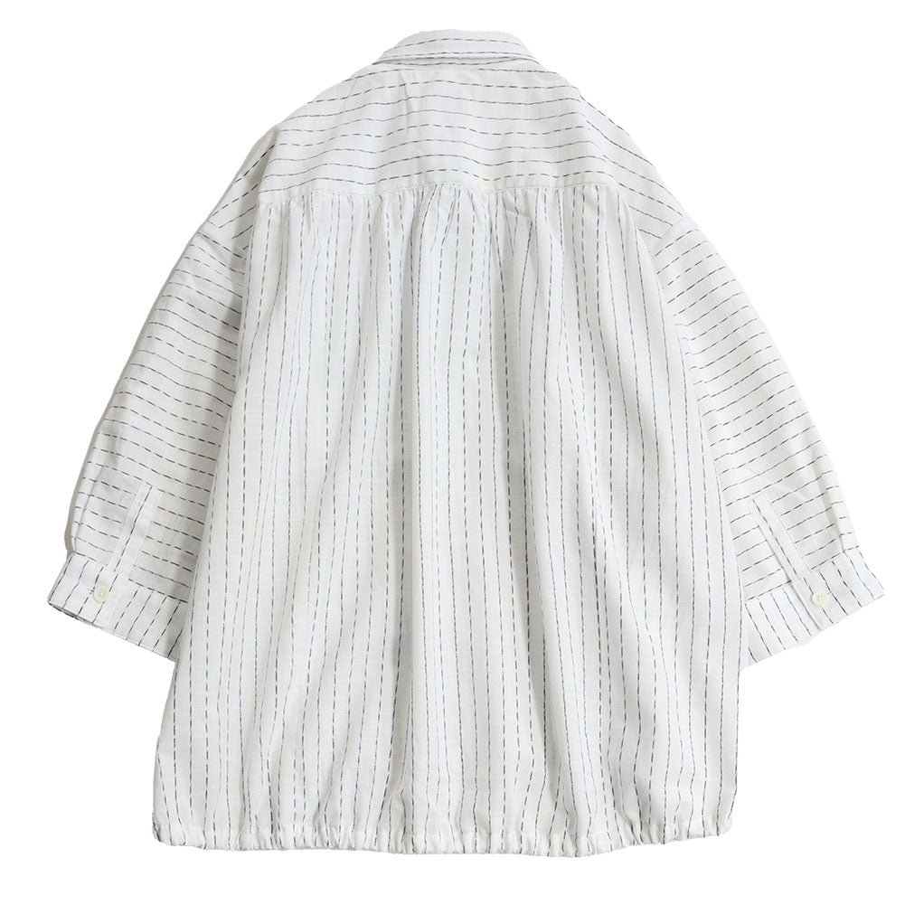 儀右ヱ門 ギエモン ぎえもん 久留米絣 バックギャザーブラウス Y5169  日本製【2025ss】