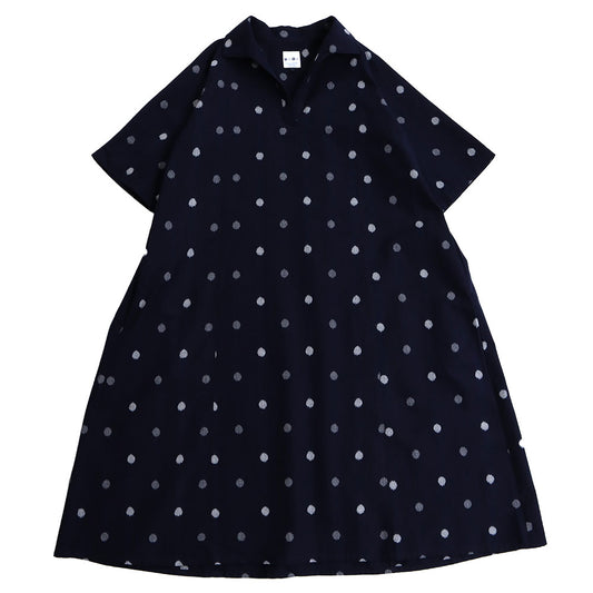 儀右ヱ門 ギエモン ぎえもん 久留米絣 5分袖久留米絣プルオーバーワンピース Y2173  日本製【2025ss】