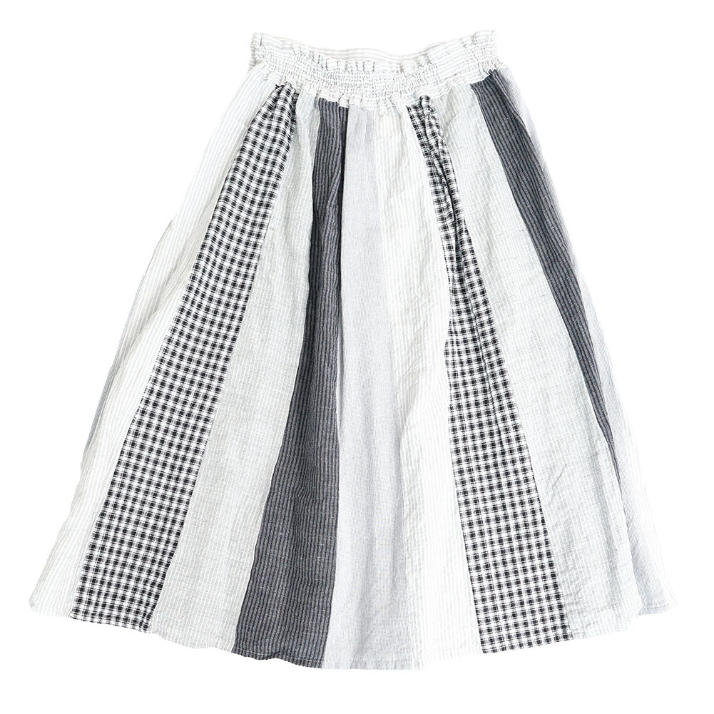 儀右ヱ門 ギエモン ぎえもん 久留米絣 パッチワークスカート G908 日本製【2025ss】