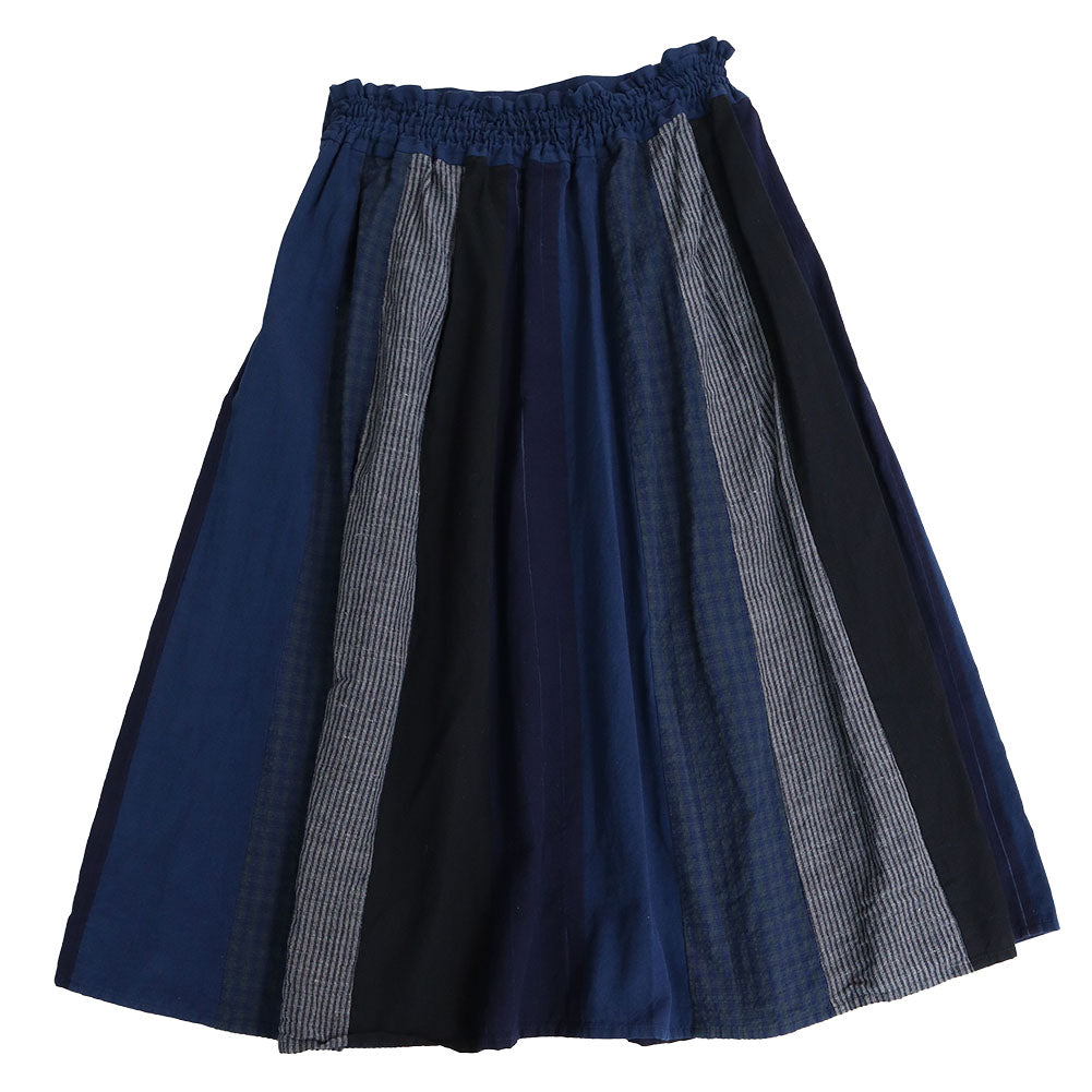 儀右ヱ門 ギエモン ぎえもん 久留米絣 パッチワークスカート G908 日本製【2025ss】