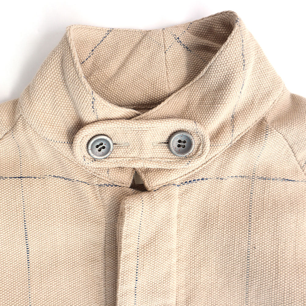 Giemon Kurume Kasuri French Military Blouse Jacket G518 Made in Japan