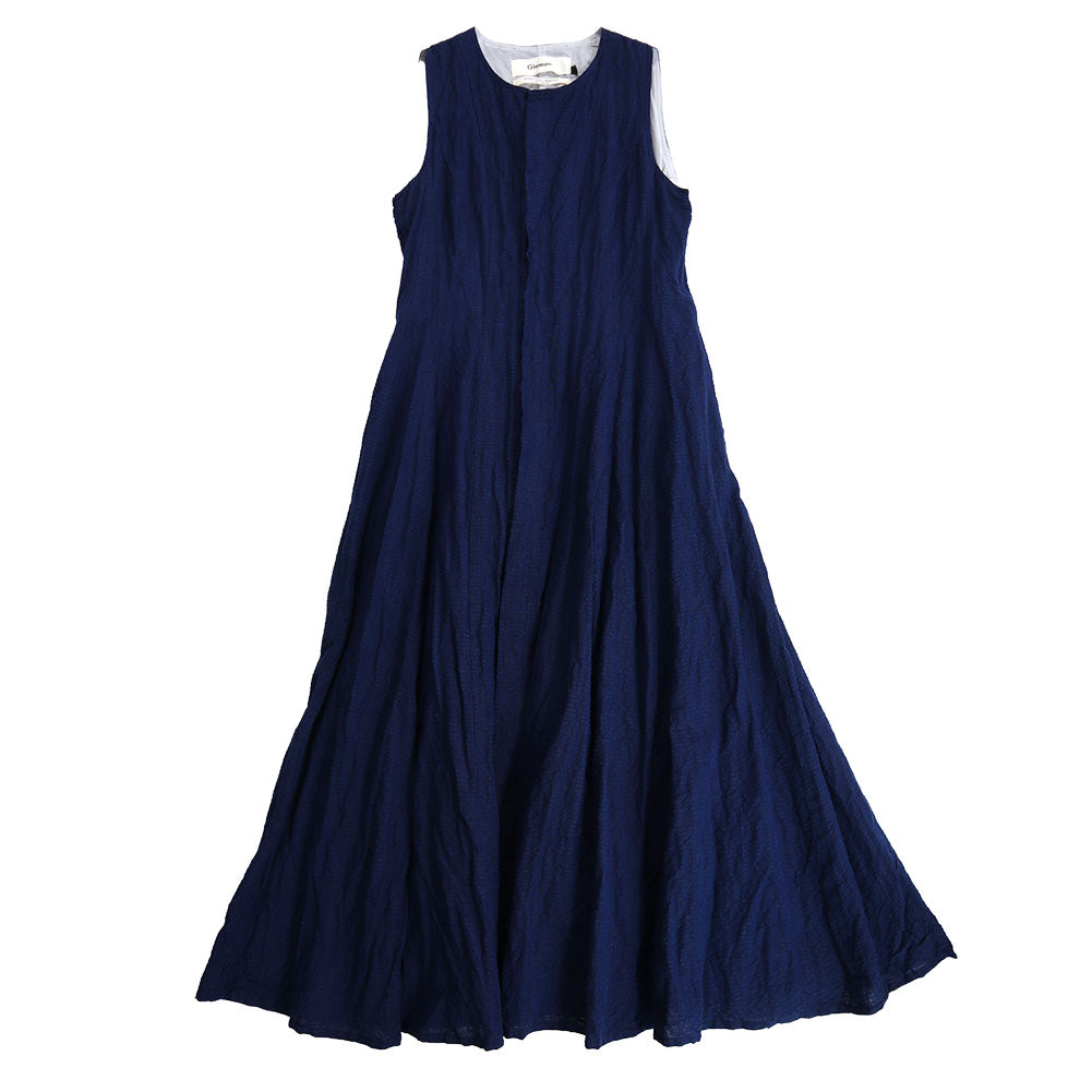 Giemon Giemon Kurume Kasuri Line Dress Dress G213 Made in Japan