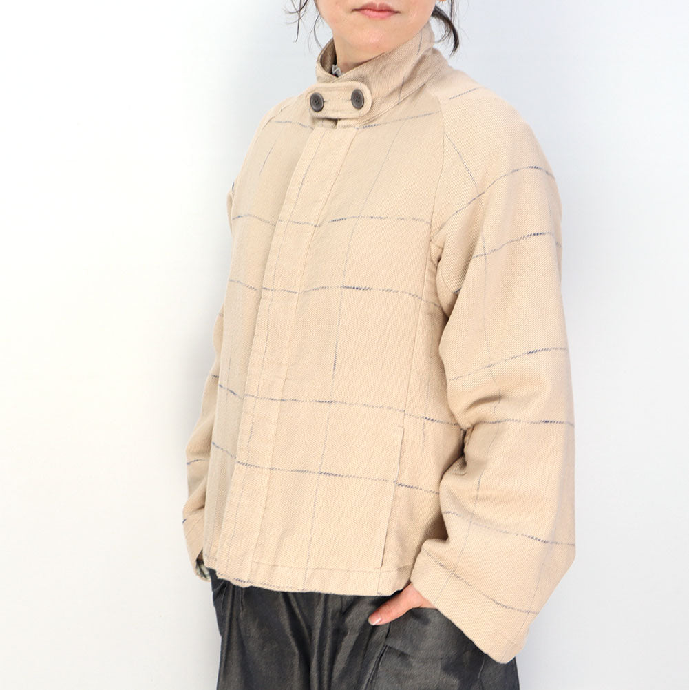 Giemon Kurume Kasuri French Military Blouse Jacket G518 Made in Japan