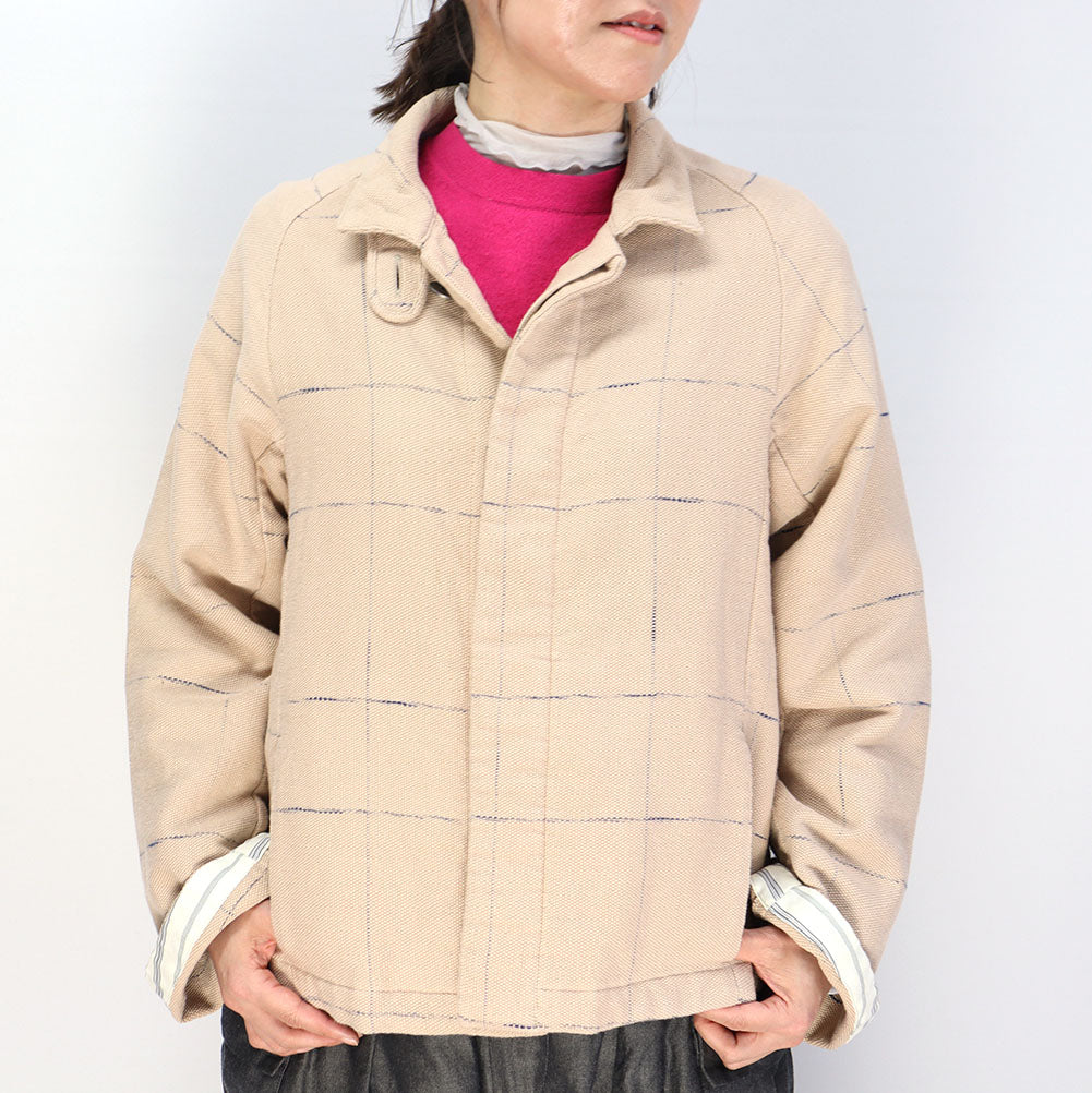 Giemon Kurume Kasuri French Military Blouse Jacket G518 Made in Japan