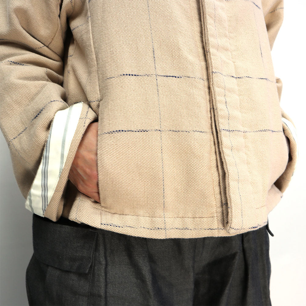 Giemon Kurume Kasuri French Military Blouse Jacket G518 Made in Japan
