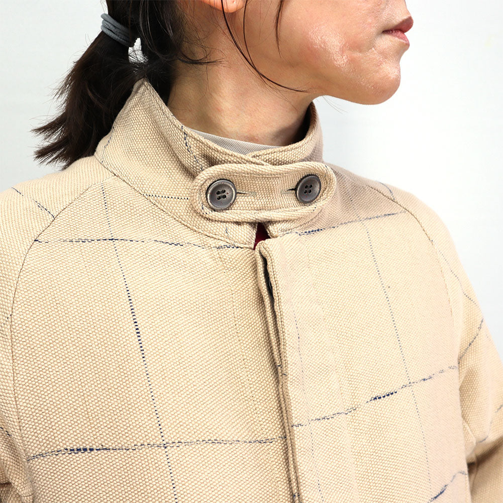 Giemon Kurume Kasuri French Military Blouse Jacket G518 Made in Japan