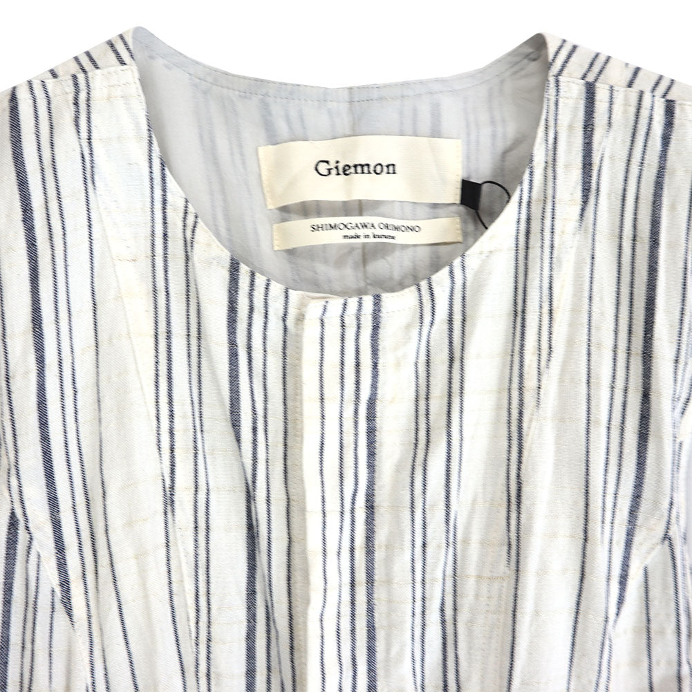 Giemon Giemon Kurume Kasuri Line Dress Dress G213 Made in Japan