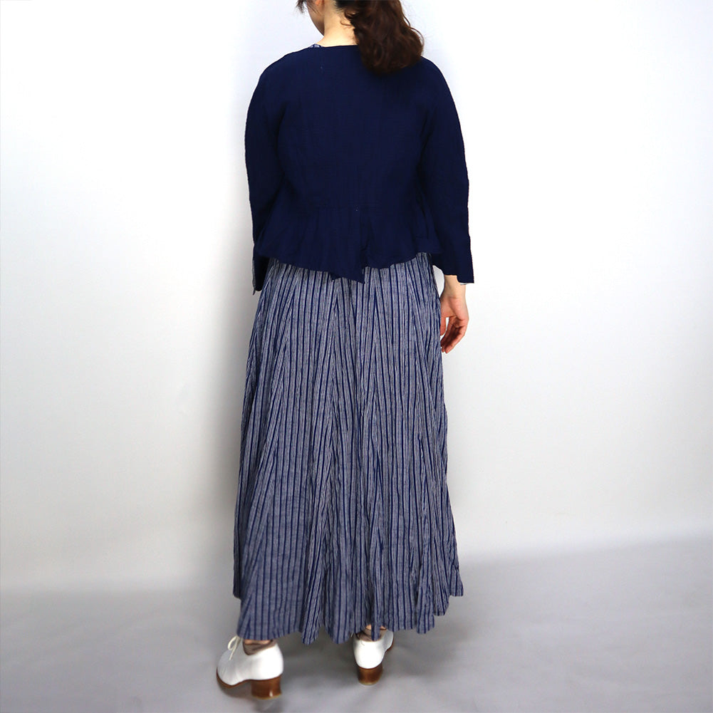 Giemon Giemon Kurume Kasuri Line Dress Dress G213 Made in Japan