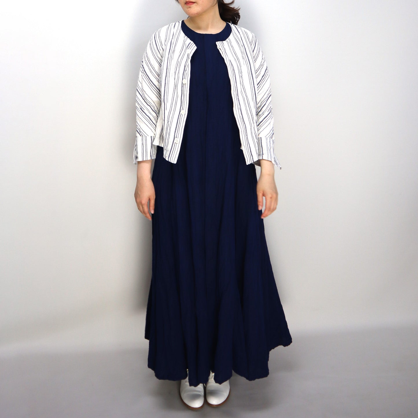 Giemon Giemon Kurume Kasuri Line Dress Dress G213 Made in Japan