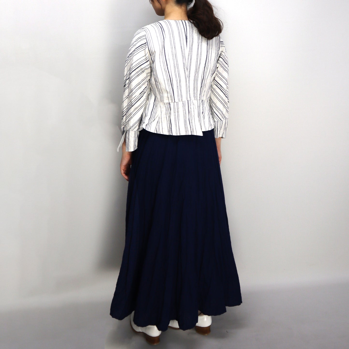 Giemon Giemon Kurume Kasuri Line Dress Dress G213 Made in Japan