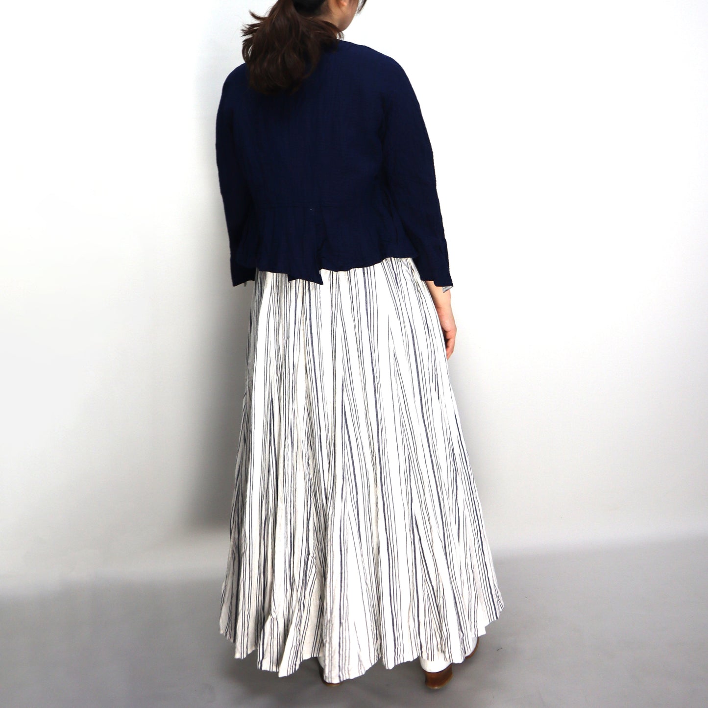 Giemon Giemon Kurume Kasuri Line Dress Dress G213 Made in Japan
