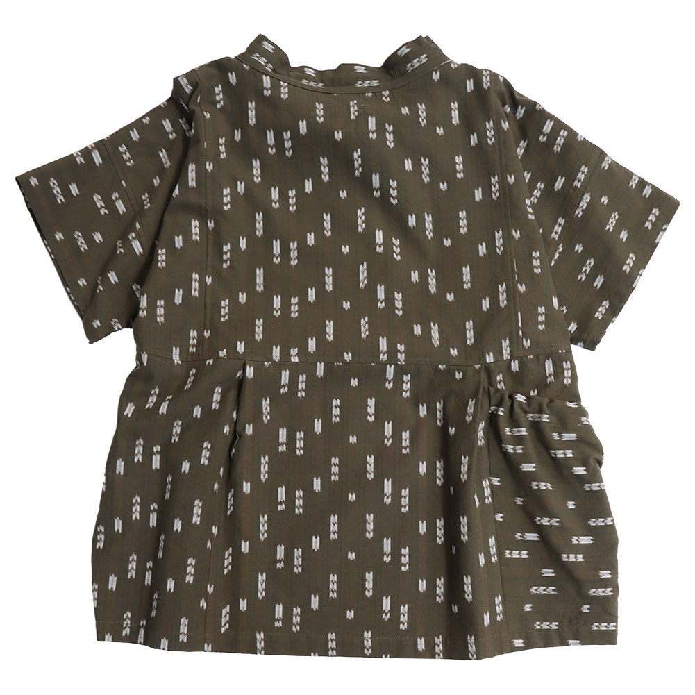 儀右ヱ門 ギエモン ぎえもん 久留米絣5分袖ブラウス Y5134 日本製 母の日 春夏秋