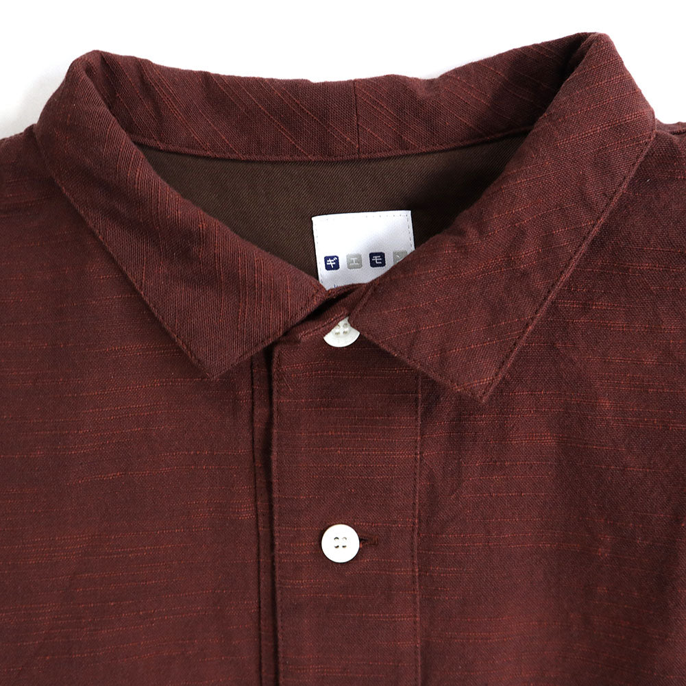 Giemon Giemon Kurume Kasuri 休閒襯衫上衣長款男女皆宜 Y5131-2 日本製造