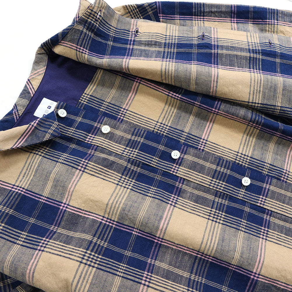 Giemon Giemon Kurume Kasuri 休閒襯衫上衣長款男女皆宜 Y5131-2 日本製造