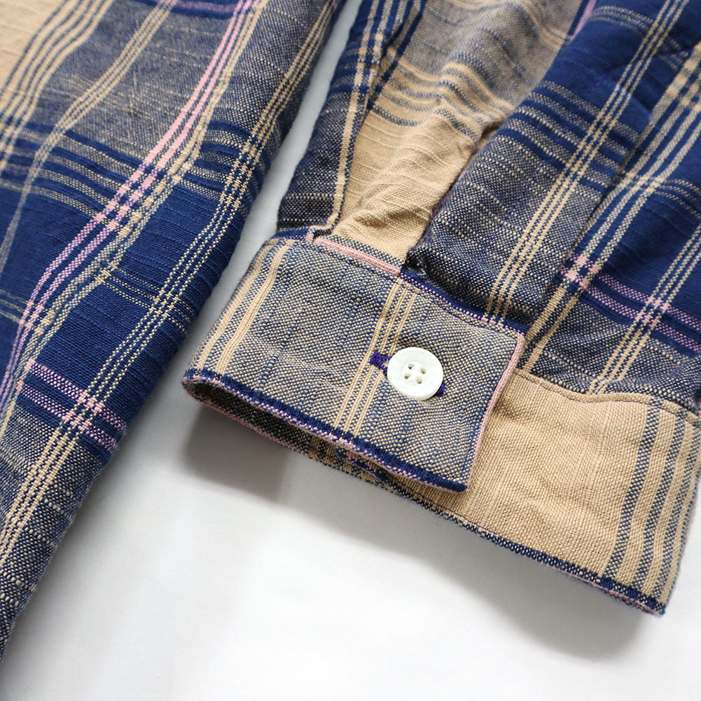 Giemon Giemon Kurume Kasuri 休閒襯衫上衣長款男女皆宜 Y5131-2 日本製造