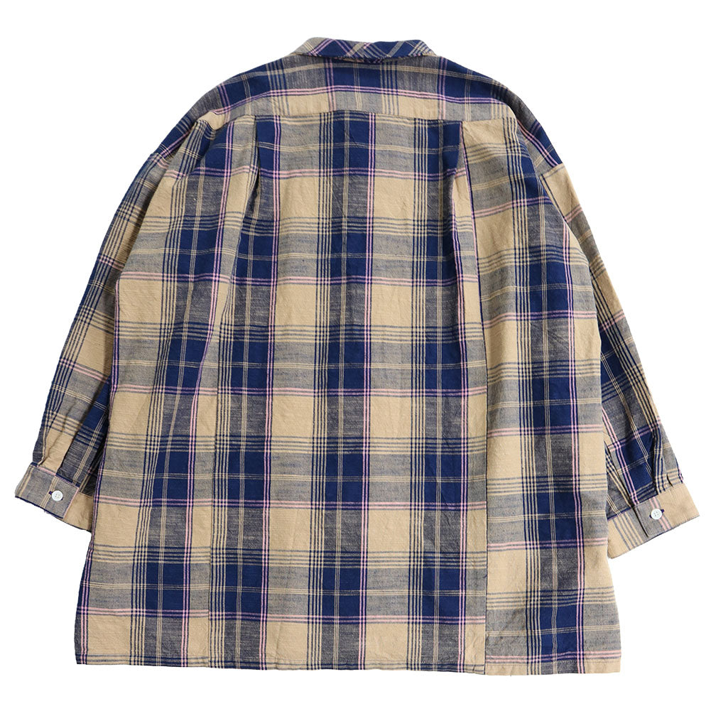 Giemon Giemon Kurume Kasuri 休閒襯衫上衣長款男女皆宜 Y5131-2 日本製造