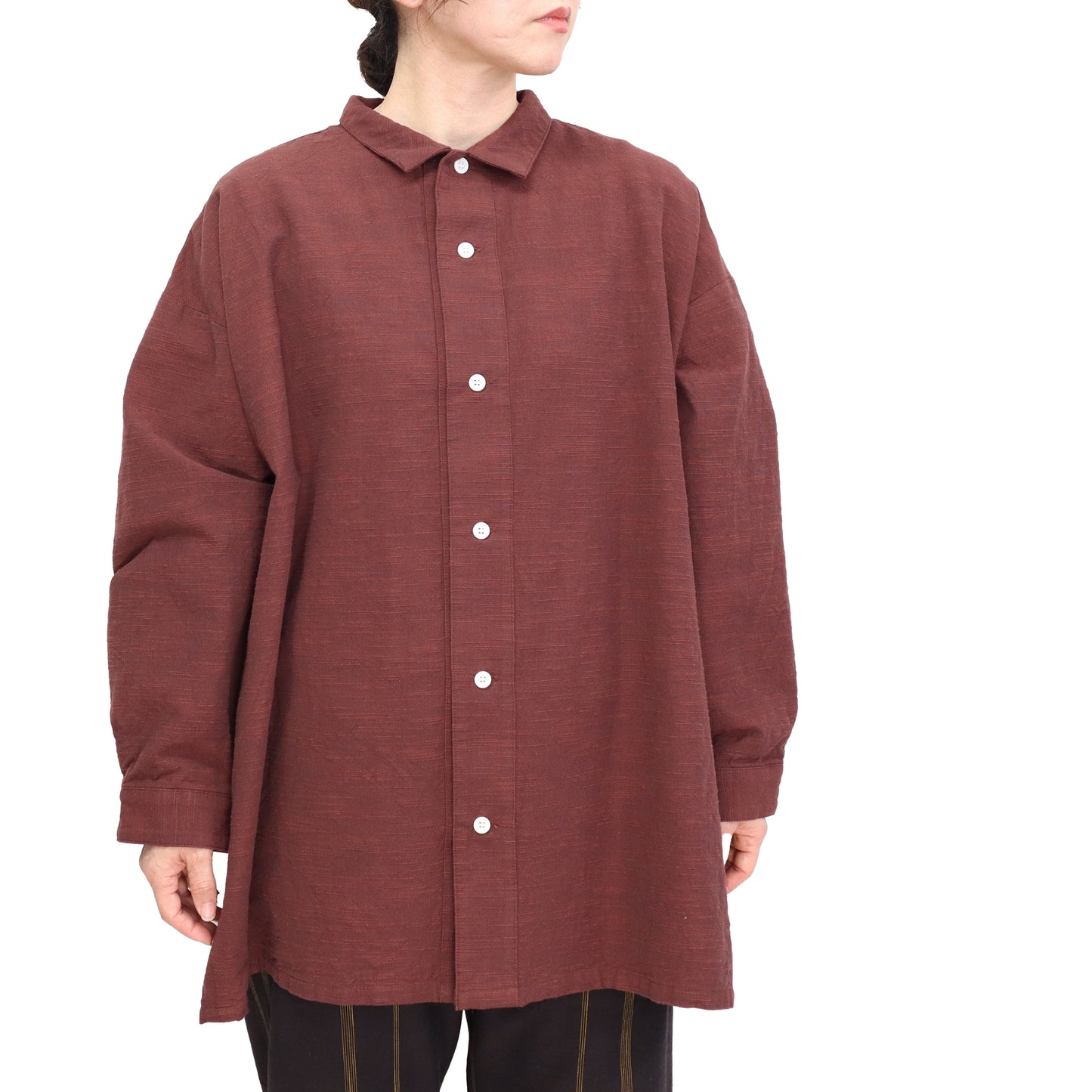 Giemon Giemon Kurume Kasuri 休閒襯衫上衣長款男女皆宜 Y5131-2 日本製造