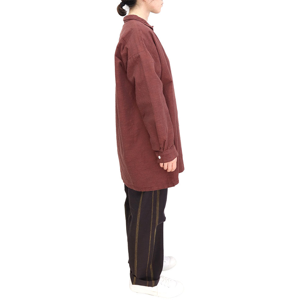 Giemon Giemon Kurume Kasuri 休閒襯衫上衣長款男女皆宜 Y5131-2 日本製造