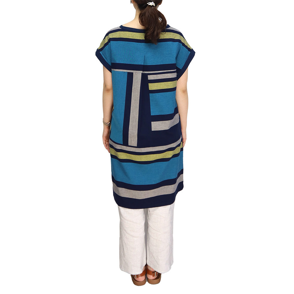 Giemon Giemon Giemon Kurume Kasuri Tunic One Piece Y2155 Made in Japan Spring Summer Free Shipping