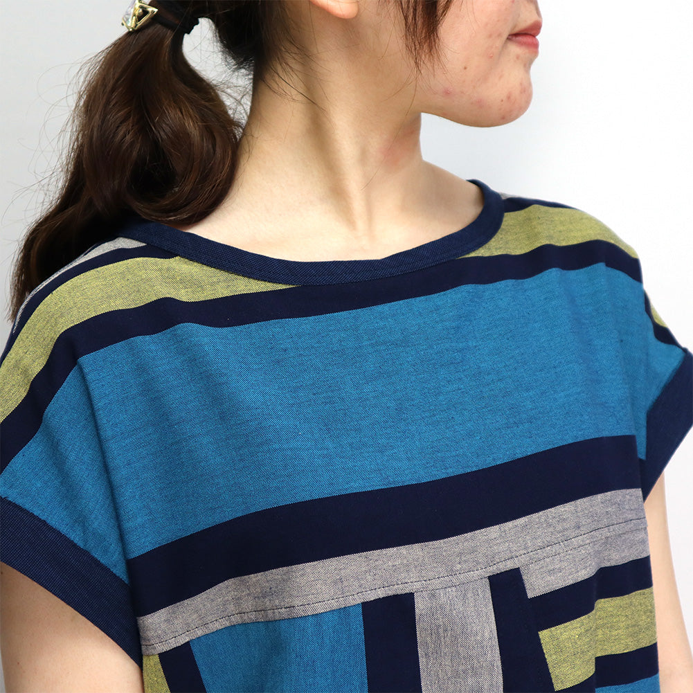 Giemon Giemon Giemon Kurume Kasuri Tunic One Piece Y2155 Made in Japan Spring Summer Free Shipping