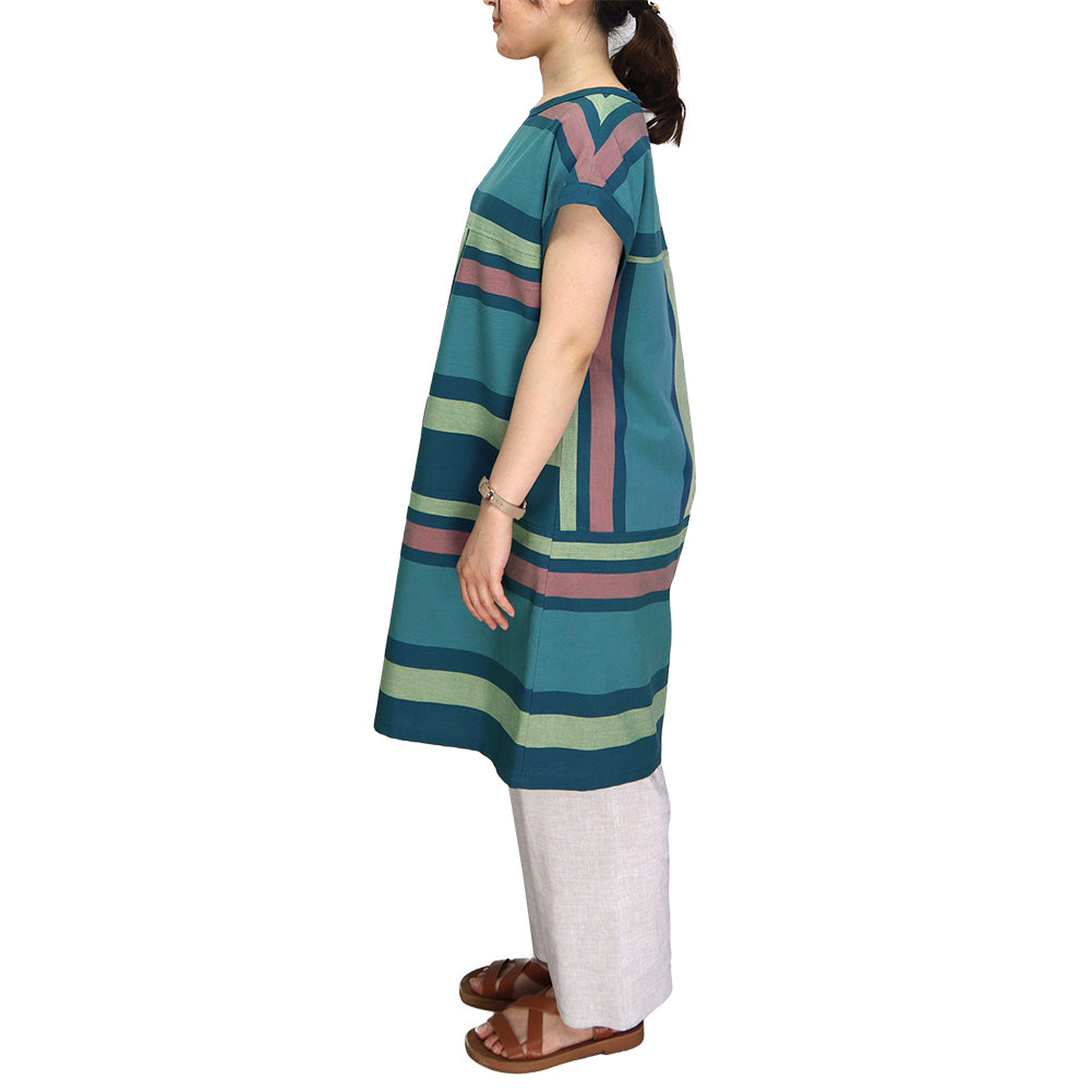 Giemon Giemon Giemon Kurume Kasuri Tunic One Piece Y2155 Made in Japan Spring Summer Free Shipping