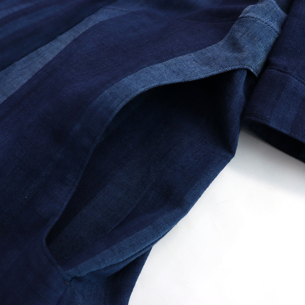 儀右ヱ門 ギエモン ぎえもん 久留米絣 プルオーバーチュニック丈ブラウス タ537 日本製【2025ss】