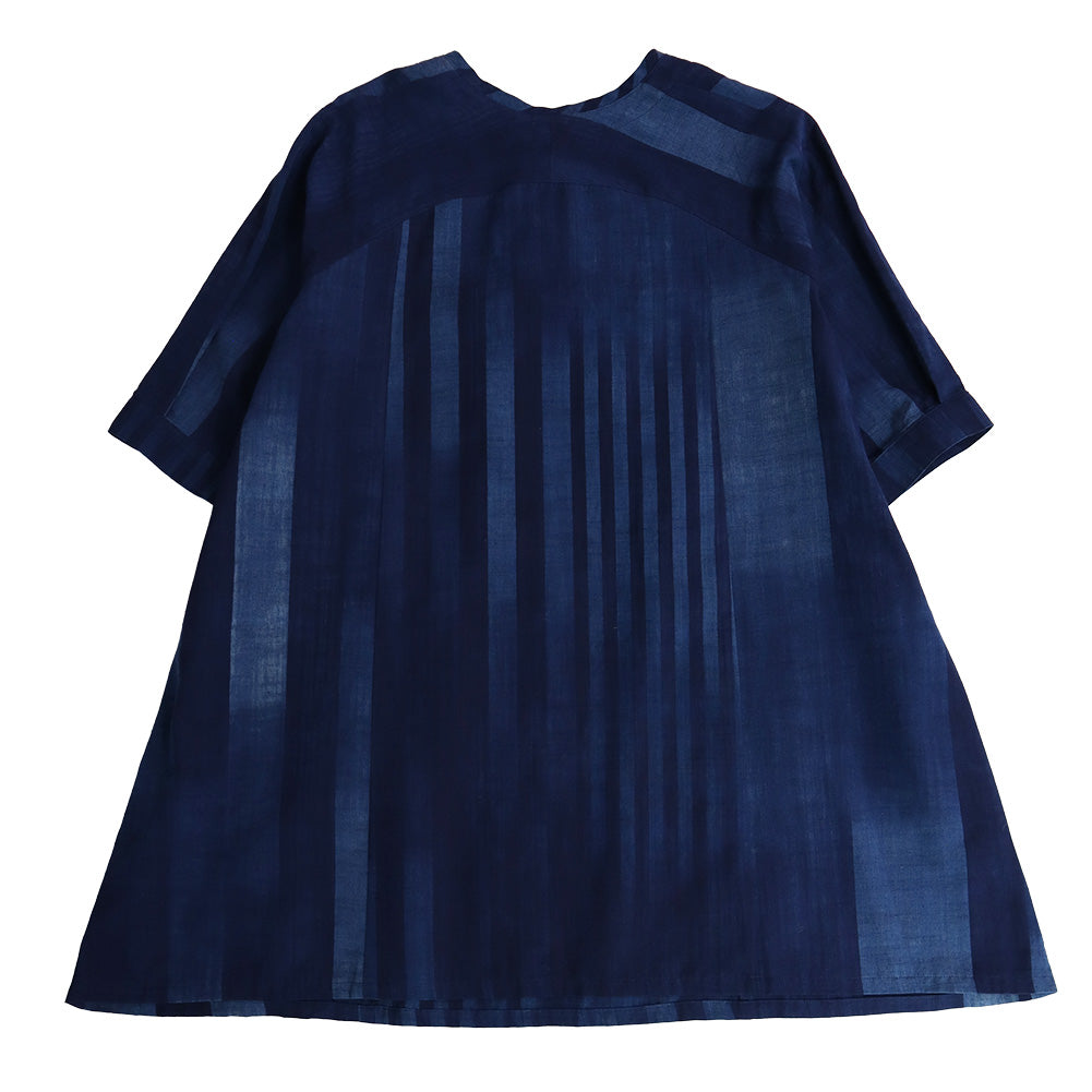 儀右ヱ門 ギエモン ぎえもん 久留米絣 プルオーバーチュニック丈ブラウス タ537 日本製【2025ss】