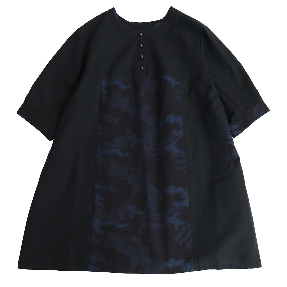 儀右ヱ門 ギエモン ぎえもん 久留米絣 プルオーバーチュニック丈ブラウス タ537 日本製【2025ss】