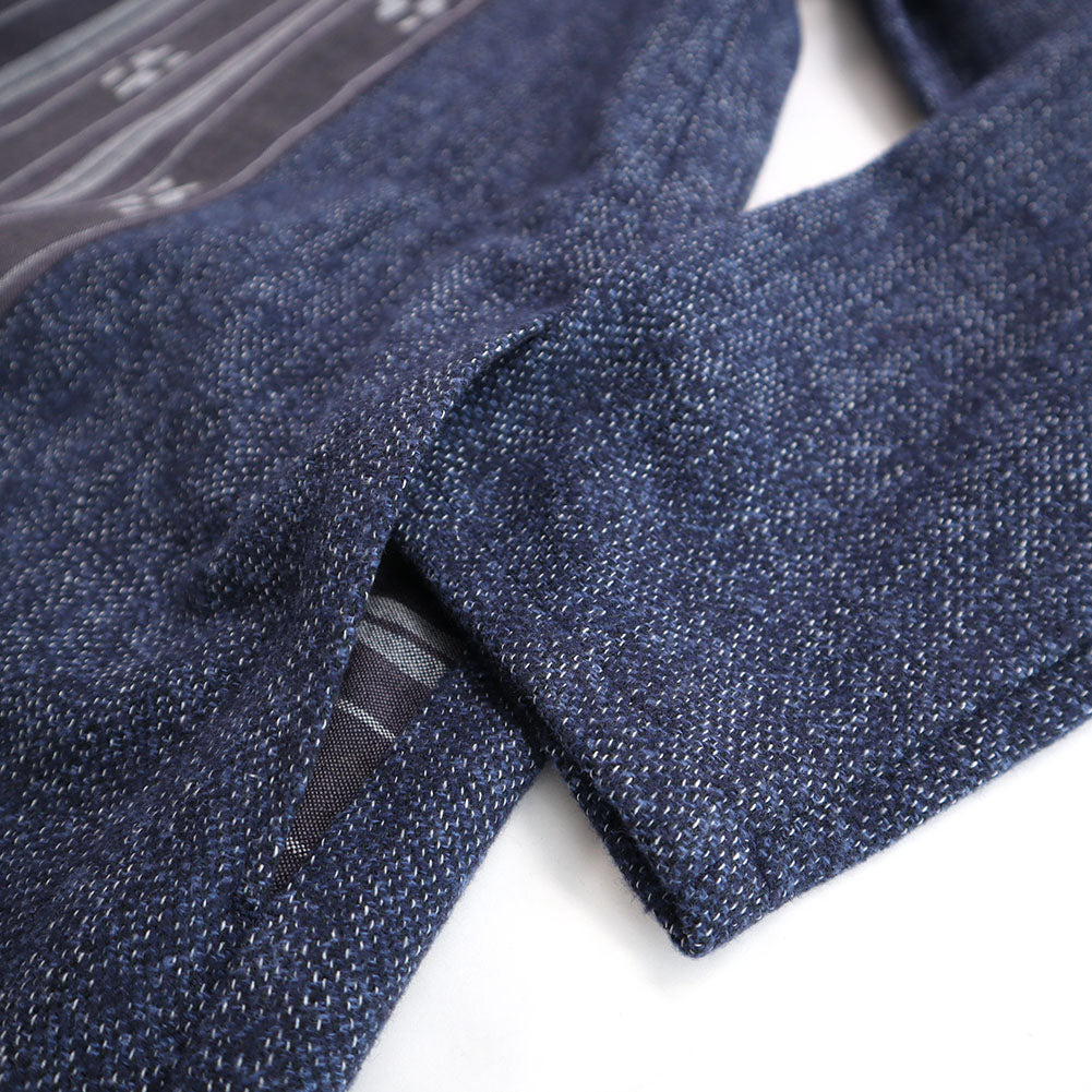 Giemon Giemon Tweed Cotton Long Sleeve Dress R2044 Kurume Kasuri Made in Japan Mother's Day