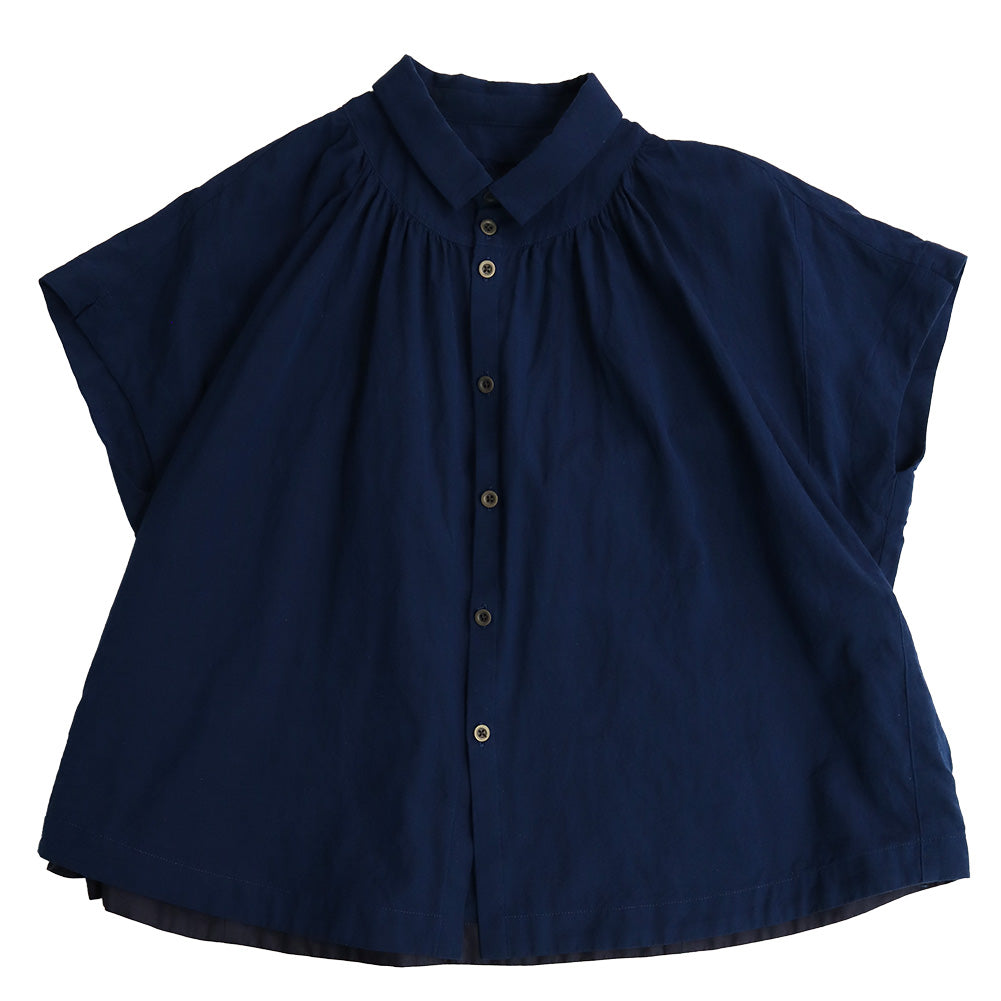 儀右ヱ門 ギエモン ぎえもん 久留米絣 ギャザーブラウス G526 日本製【2025ss】