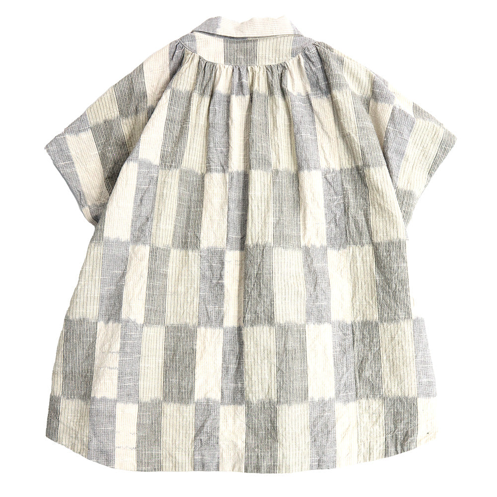 儀右ヱ門 ギエモン ぎえもん 久留米絣 ギャザーブラウス G526 日本製【2025ss】