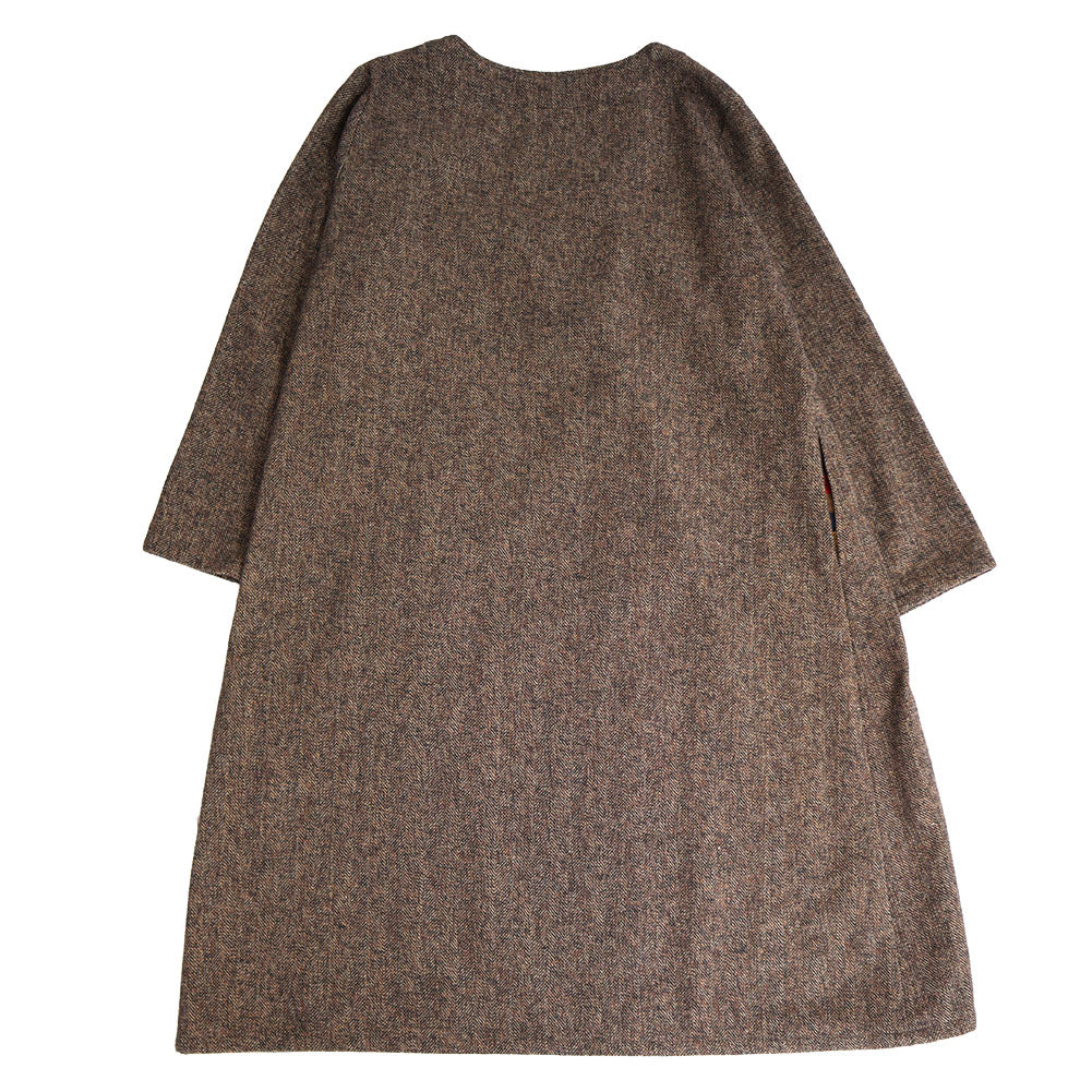 Giemon Giemon Tweed Cotton Long Sleeve Dress R2044 Kurume Kasuri Made in Japan Mother's Day