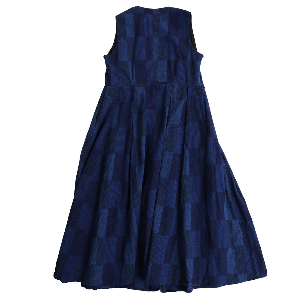 儀右ヱ門 ギエモン ぎえもん 久留米絣 裏地付きカシュクールワンピース G225 日本製【2025ss】