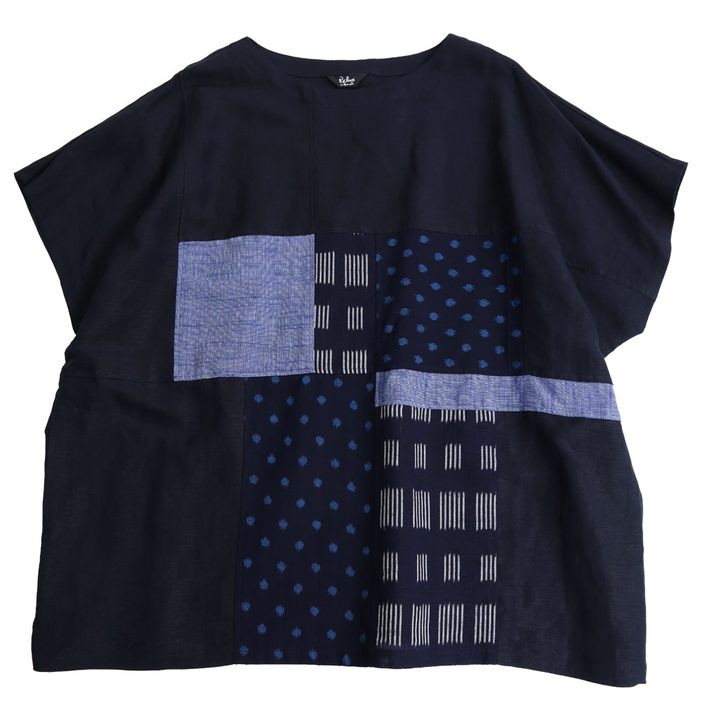 儀右ヱ門 ギエモン ぎえもん 久留米絣 ブラウス R5091 日本製 母の日