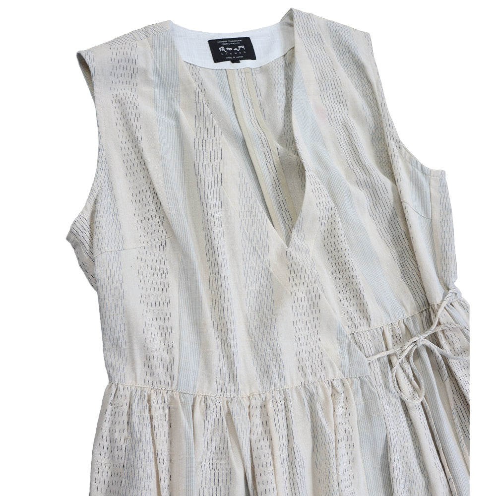 Giemon Giemon Giemon Kurume Kasuri Cache-coeur Dress One Piece So245 Made in Japan