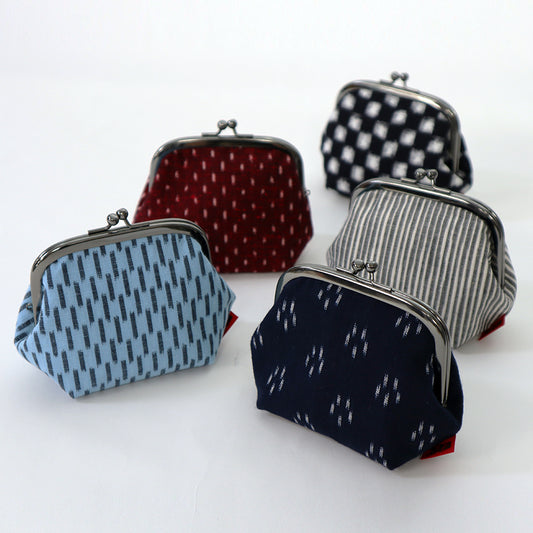 【予約商品】儀右ヱ門 ギエモン ぎえもん 久留米絣 ガマ口 3.5寸大角丸 日本製 【2025-26gs】