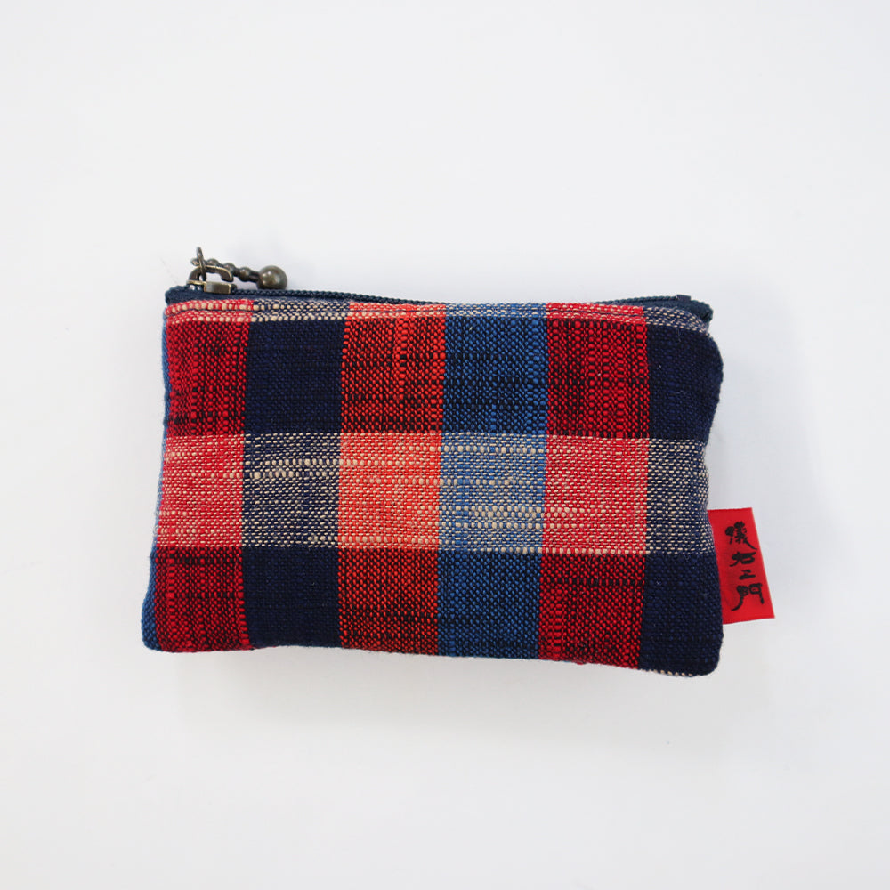 【予約商品】儀右ヱ門 ギエモン ぎえもん 久留米絣 ファスナー 四角小銭入れ 日本製 【2026gs】